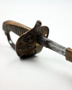 Chilean Navy Officer Sword – Late 19th Century – Leather Scabbard – Fine Bronze Mounts