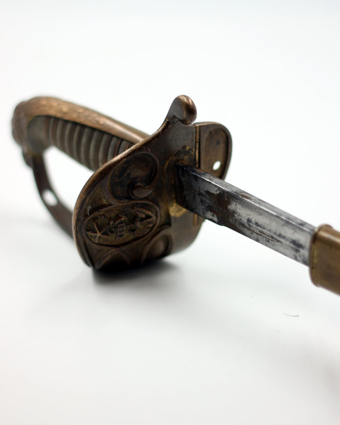 Chilean Navy Officer Sword – Late 19th Century – Leather Scabbard – Fine Bronze Mounts