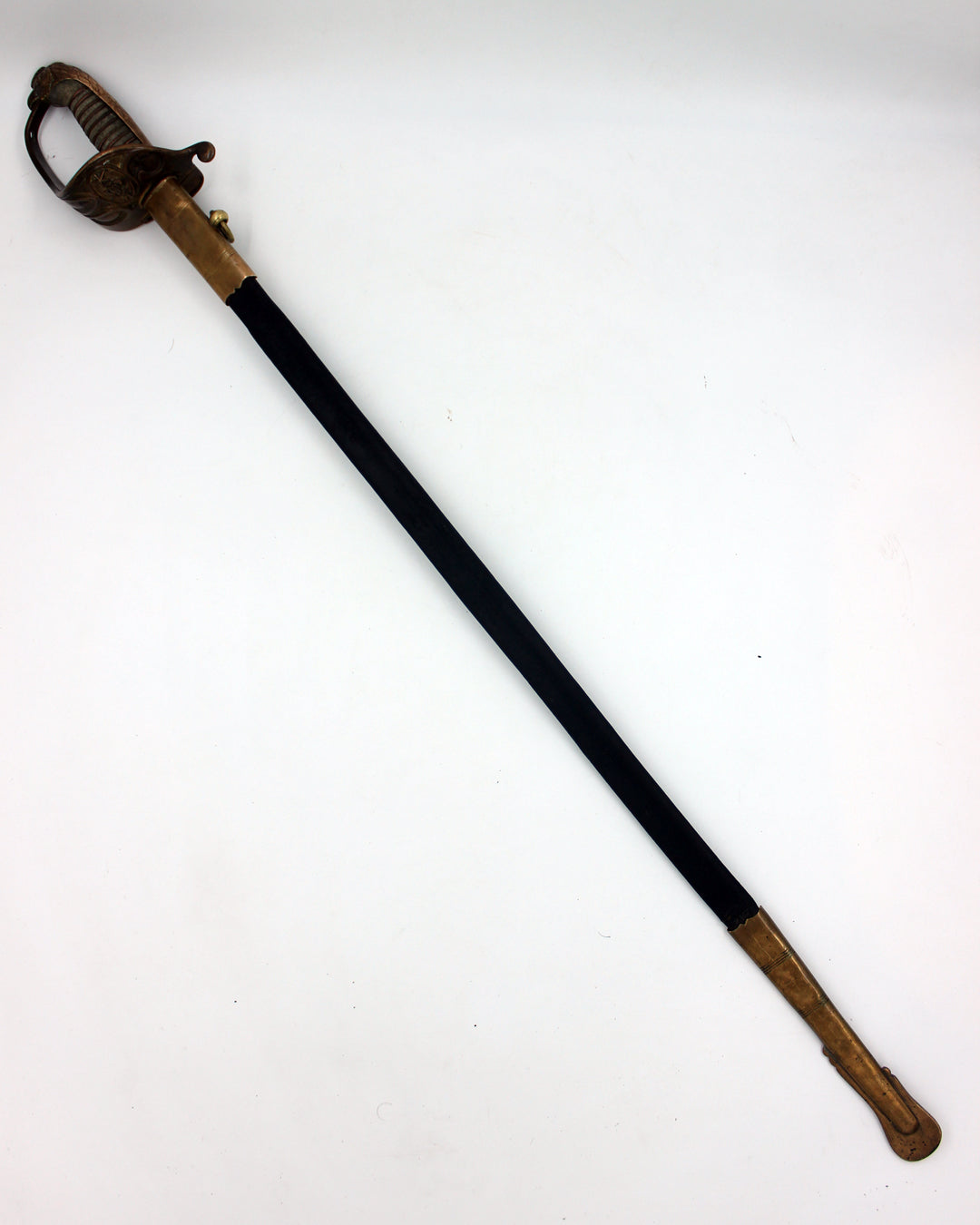 Chilean Navy Officer Sword – Late 19th Century – Leather Scabbard – Fine Bronze Mounts