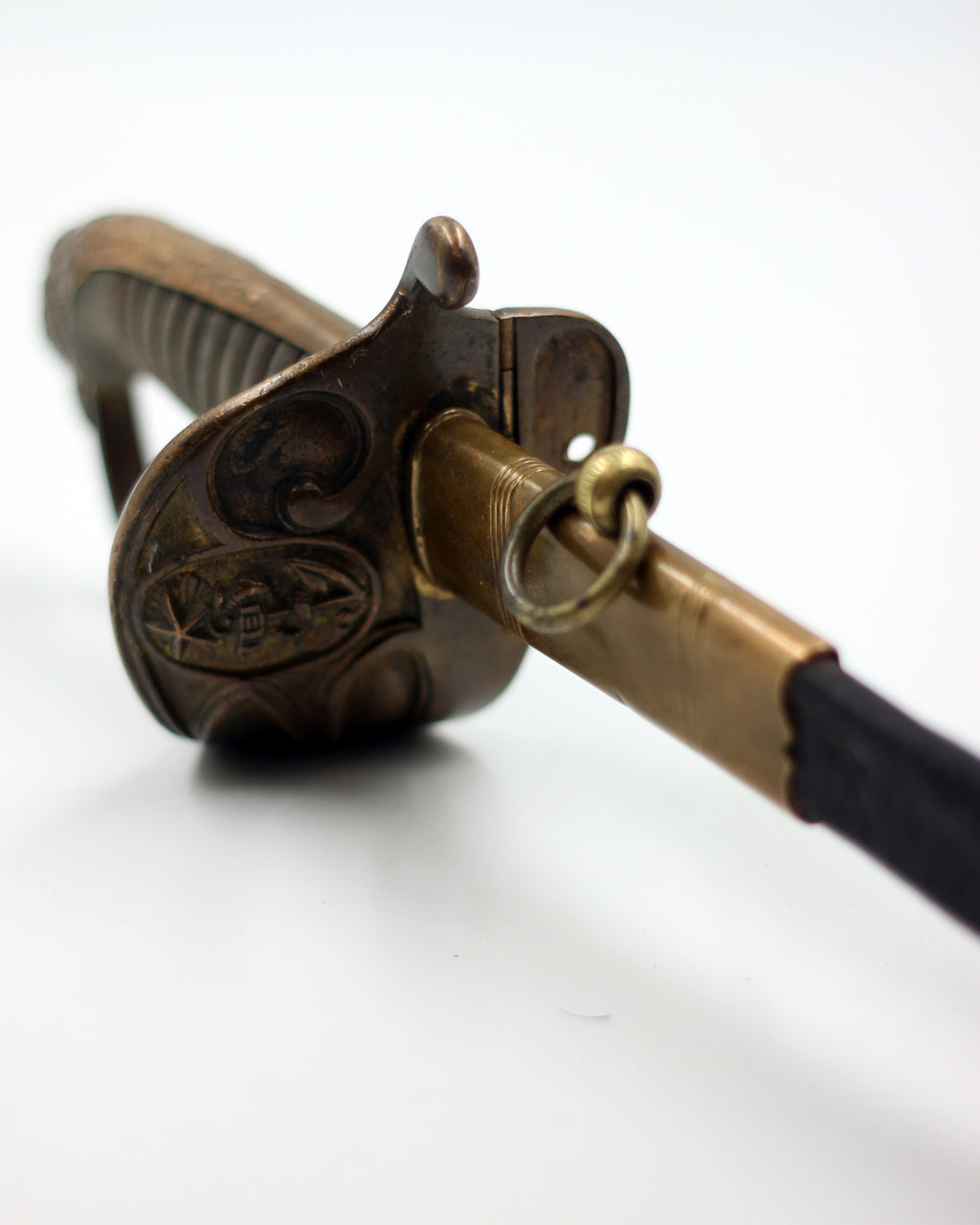 Chilean Navy Officer Sword – Late 19th Century – Leather Scabbard – Fine Bronze Mounts