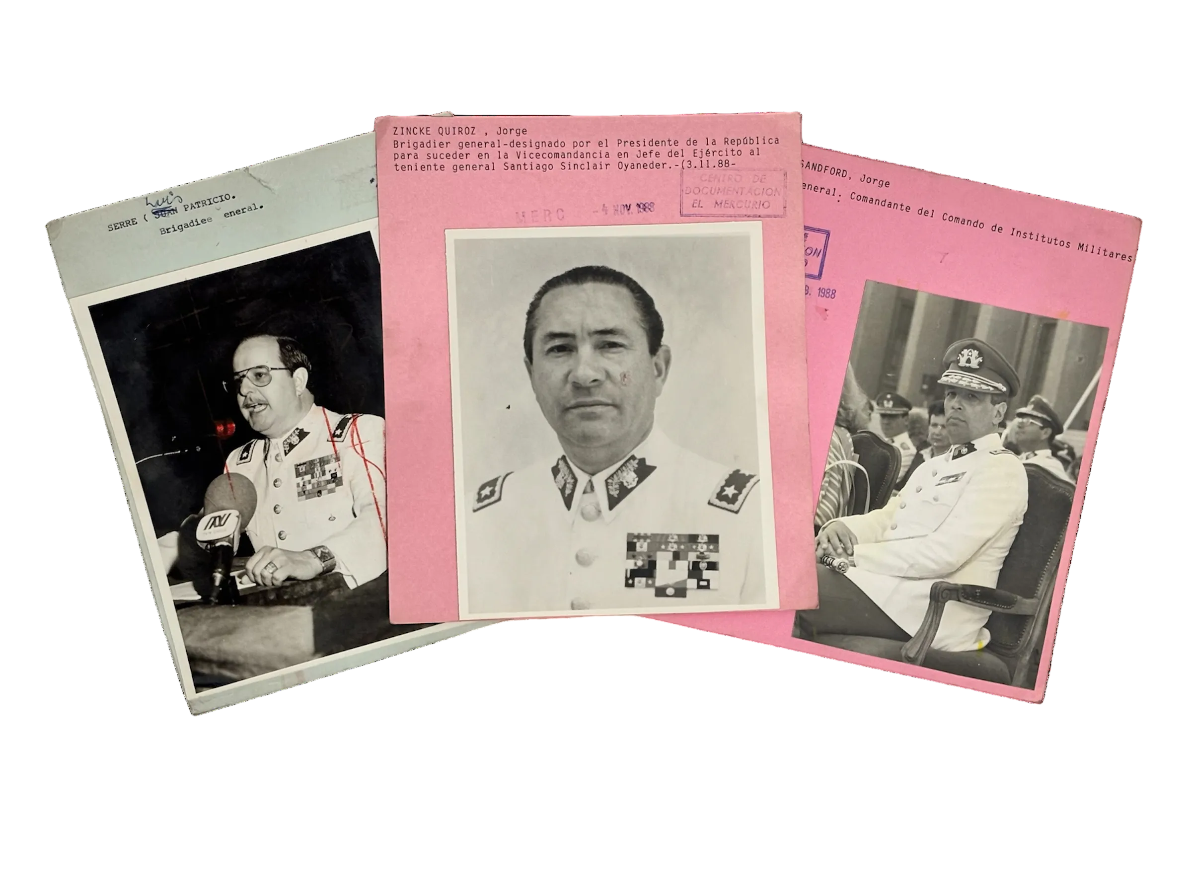 Original Chilean Military Government Press Photos – Army High Command Generals (Set of 3)