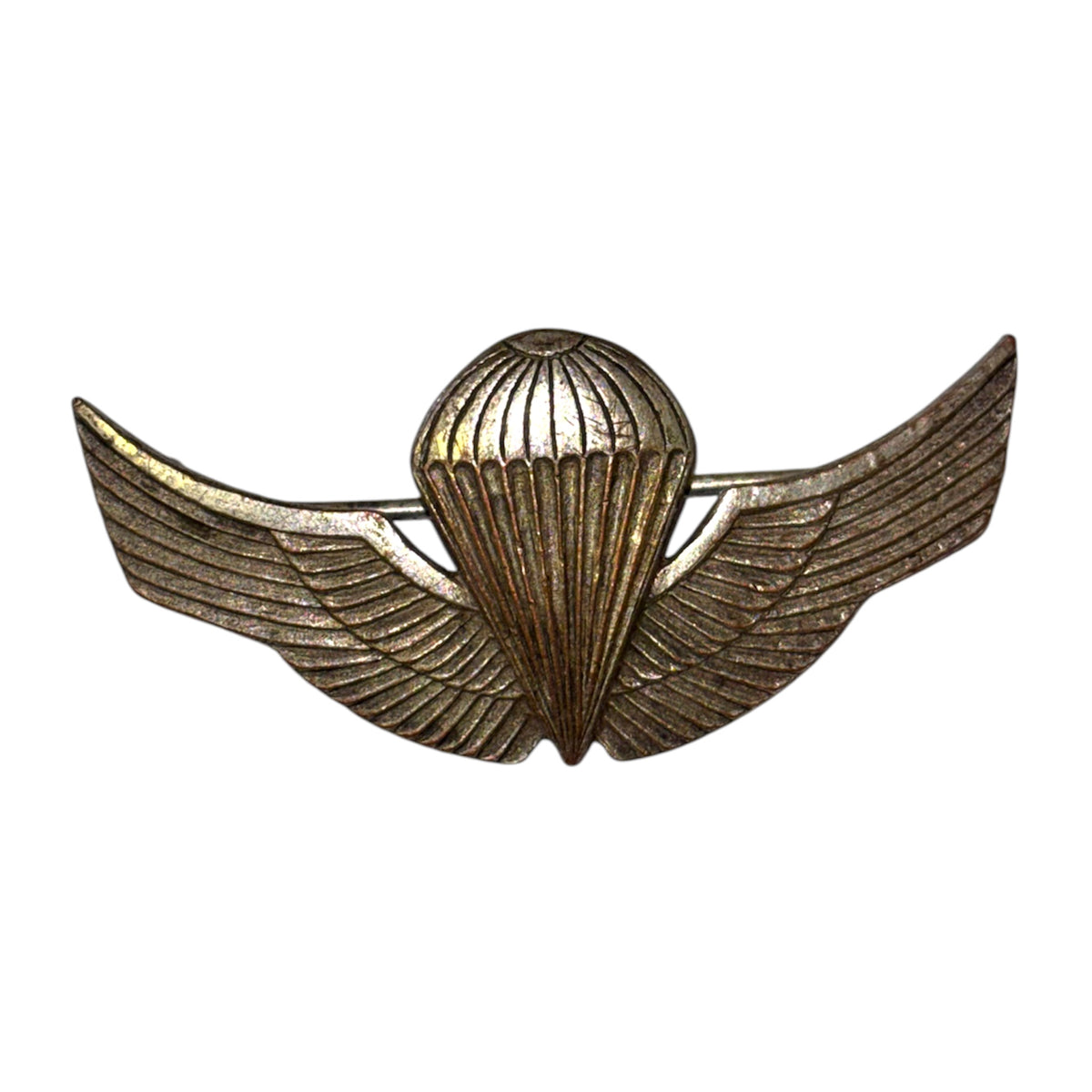 Chilean Army First-Generation Paratrooper Badge – Nickel Silver, 1960s
