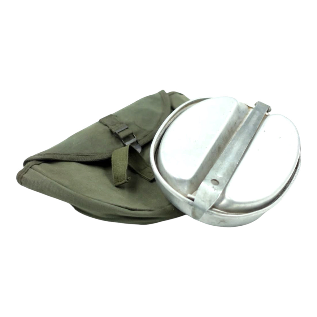 Vintage Chilean Army Mess Kit – Aluminum & Canvas