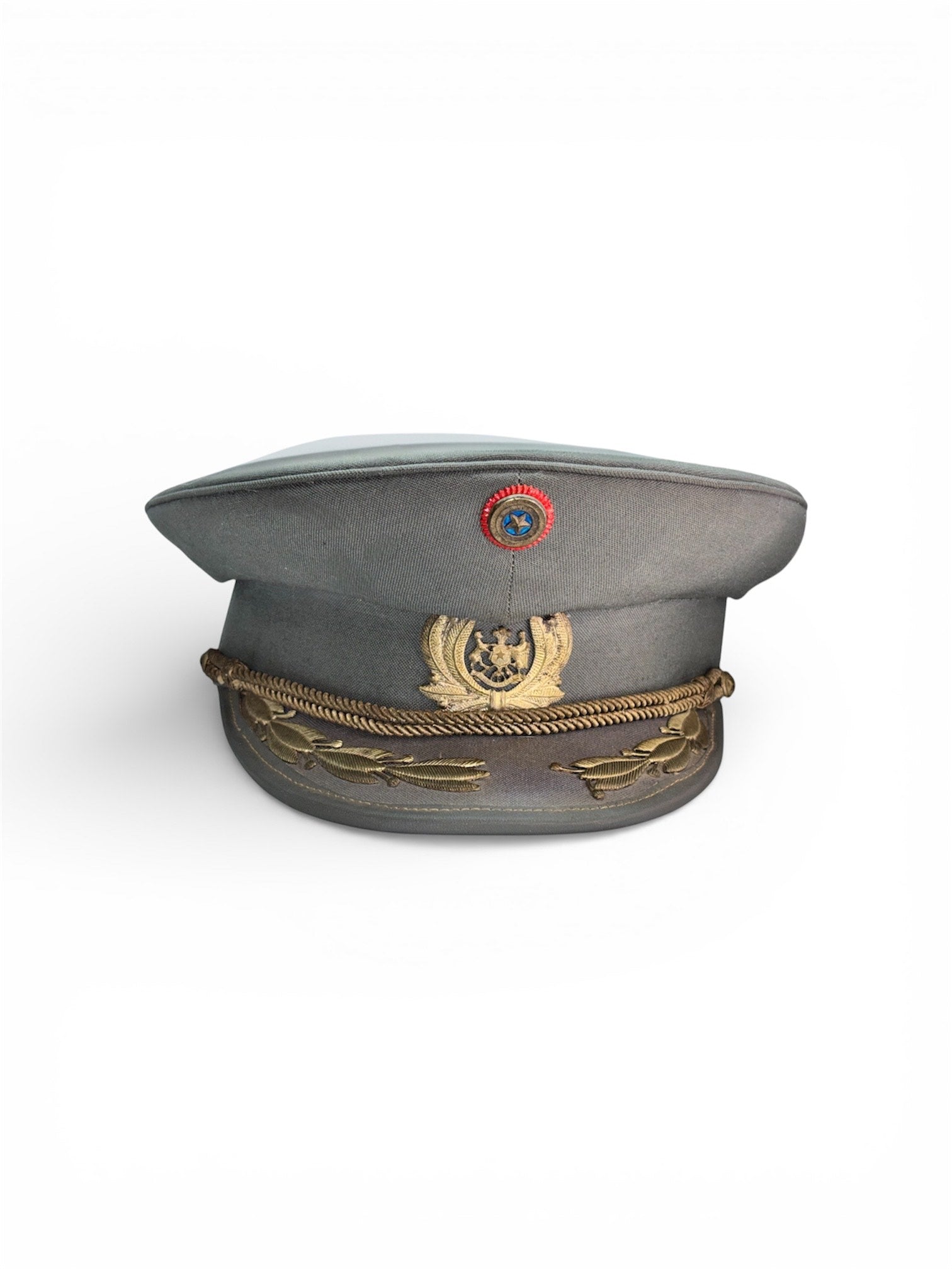 Chilean Army Cavalry Colonel Visor Cap – 1950s | Metal Laurel Visor